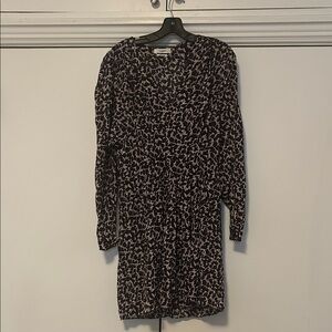 Long Sleeve Purple Print Women's Dress